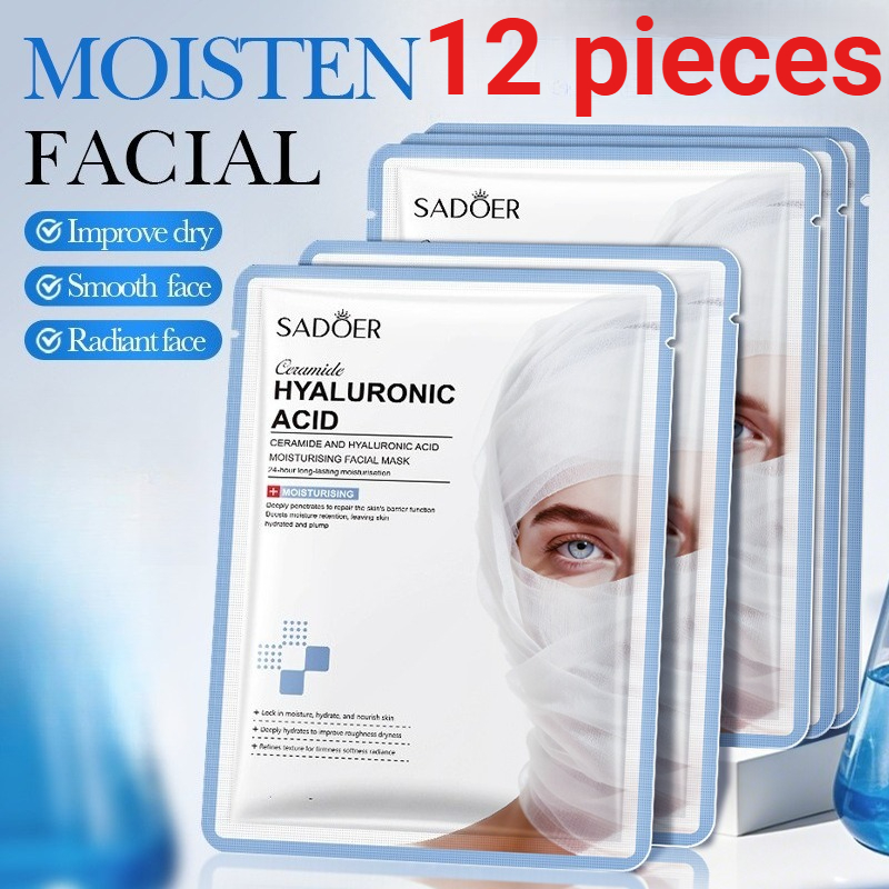 Ceramide Moisturizer - 12 Lembar Masker Wajah SADOER Ceramide